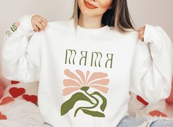 mama shirt with custom sleeve print with childrens names, a, 16
