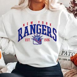Vintage New York Rangers Sweatshirt, Rangers Tee, Hockey Hoo, 75