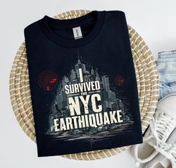 HOT I Survived The NYC Earthquake Retro Vintage Tee, Funny S