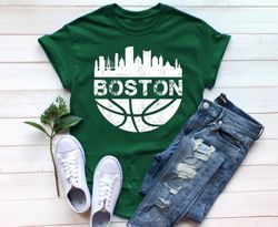 Vintage Boston Basketball Citiscape Classic Forest Green Shi
