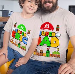 Mario Super Dad Shirt, Father And Son Matching Shirts, Super Dad Shirt, Dad And Son Shirts, Fathers Day Shirt, Mario