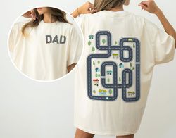 Two-sided Car Track Dad Shirt, Car Massage Shirt, Play Car Race Dad Shirt, Car Race Track Shirt, Daddy Birthday Gift