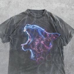 Howling Cat In Galaxy Vintage 90S Style Shirt, Retro Cat Moon T-Shirt, Cat Lovers, Kitten Gifts, Unisex Adult Shirt