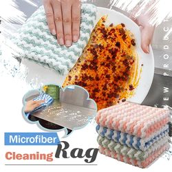 Kitchen Cleaning Rag Coral Fleece Dish Washing Cloth Super Absorbent Scouring Pad Dry And Wet Kitchen Cleaning Towels