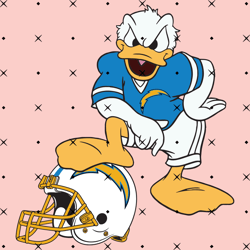 Los Angeles Chargers Donald Duck Svg, Nfl svg, Football svg file, Football logo,Nfl fabric, Nfl football