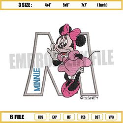 Alphabet Badge Minnie Mouse Disney Embroidery