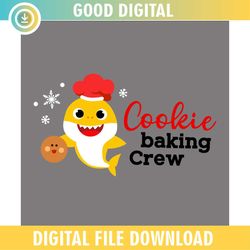 Cookie Baking Crew Christmas Yellow Baby Shark SVG