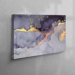 3D Canvas, Canvas Gift, Wall Art, Purple And Gold Marble, Purple Marble Art Canvas, Modern Canvas Print, Luxury Marble A