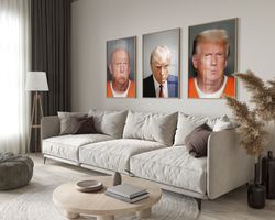 Donald Trump Set of 3 Posters, Donald Trump Poster, Trump, President Mugshot, Donald, Funny, Angry, Viral, Mugshot Print