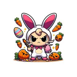 Meowth Easter Bunny Digital PNG File