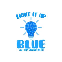 Light It Up With Blue Autism Bulb PNG