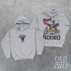 Coors Cowboy Vintage Hoodie, Western Sweatshirt, Retro Country Hoodie, Cowboy Sweater, Cool Gift For Him, Grey Oversize