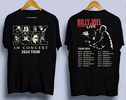 Billy Joel Music Tour 2024 Font & Back Shirt, Vintage Billy Joel Music Tour Shirt, Billy Joel Merch Shirt