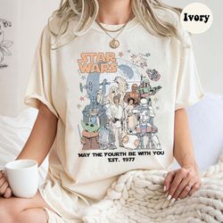 Vintage Disney Star Wars May the Fouth be with you Est 1977