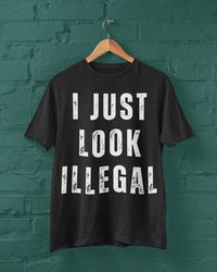 I Just Look Illegal Comfort Colors Band TShirt, Old School B