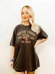 Fortune Favors The Bold Woman Power Tee Vintage Retro Inspi