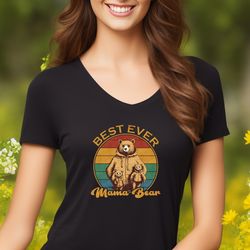 Mothers Day Gift, Gift For Mom, Cute Mama Bear V-Neck Shirt,