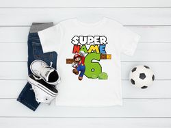 Super Name 6th birthday Shirt, Birthday T-shirt for Boys, Cu