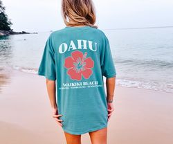 Hawaii Floral Comfort Colors Shirt, Aloha State Shirt, Oahu