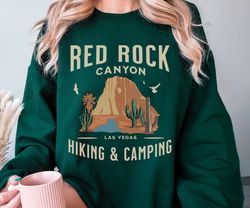 Painted Red Rock Desert Nevada Crewneck Sweatshirt, Red Rock