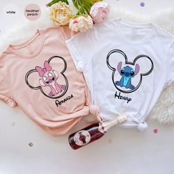 Disney Stitch Shirts, Pink Stitch Lilo Shirt, Mickey Stitch