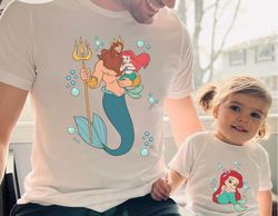 King Triton Ariel Princess Dad Shirt, Little Mermaid Dad T-shirt, Princess Security Tee, Princess Ariel Dad Shirt