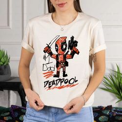 Marvel Deadpool 1 Dad Deadpool Sketch T-Shirt Fathers Day, Disneyland Family Matching Shirt, Marvel Comic Shirt