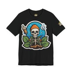 Skull Legally Baked Cannabis Leaf Unisex Jersey Short Sleeve T-Shirt, Skull Shirt