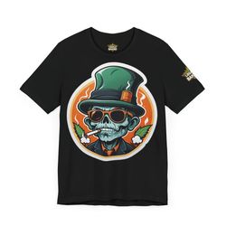 Zombie Legally Baked Cannabis Leaf Unisex Jersey Short Sleeve Shirt, Skull T-Shirt