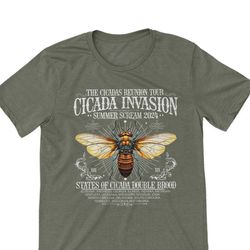 Cicada Band Tee 2024 Reunion Tour Cicada Shirts, Missouri Illinois Concert Cicada T-Shirt, Band Style Funny Cicada Shirt