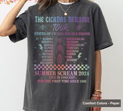 Cicada Reunion Summer 2024 Comfort Colors Shirt, Cicada Concert Tshirt, Cicada Invasion, Nature Lover Gift
