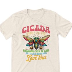 Cicada Shirts, Funny Double Brood Cicada 2024 Tour Concert Band T-Shirt, Colorful Bright Cicada T-Shirts