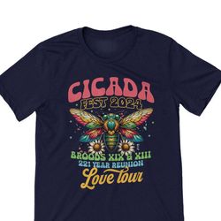 Funny Colorful Cicada Invasion T-Shirts, Band Style Concert Tee Pretty Bright Cicada T-Shirts, Novelty Cicada Shirts