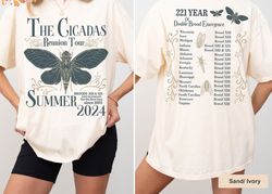 The Cicada Reunion Tour Summer 2024 Shirt, Cicada Comeback Season, 221 year of Cicada Emergence, Summer Music Concert
