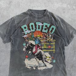 Rodeo Western Cowboy T-Shirt, Vintage 90s Graphic Western Shirt, Retro Rodeo Shirt, Oversize Distressed Cowboy Shirt