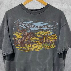 Vintage Ranger Rider 90s T-Shirt, Vintage Country Shirt, Wester Unisex Retro Shirt, Cotton Washed Shirt, Wild West Gift