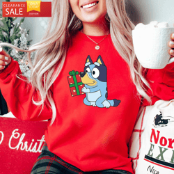 Bluey Christmas Sweatshirt Bluey Merch for Adults  Happy Place for Music Lovers