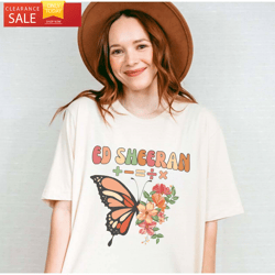 Ed Sheeran Butterfly Shirt Mathematics World Tour 2023  Happy Place for Music Lovers