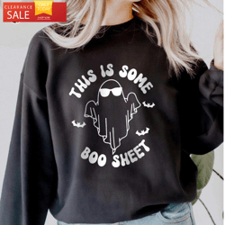 Funny Spooky Halloween Sweatshirt This is Some Boo Sheet  Happy Place for Music Lovers