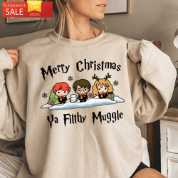 Merry Christmas Ya Filthy Muggle Sweater Harry Potter Christmas Shirt Gifts for Harry Potter Lovers  Happy Place for Mus