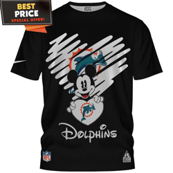 Miami Dolphins Mickey Disney Heart TShirt, Gifts For Miami Dolphins Fans  Best Personalized Gift  Unique Gifts Idea