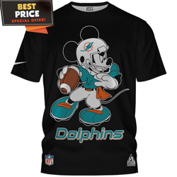 Miami Dolphins Mickey Mouse Football Player TShirt, Miami Dolphins Gifts For Him  Best Personalized Gift  Unique Gifts I