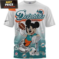 Miami Dolphins x Mickey Champion Cup Fullprinted TShirt, Miami Dolphins Gifts For Men  Best Personalized Gift  Unique Gi