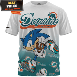 Miami Dolphins x Sonic Speed Run Fullprinted TShirt, Gifts For Miami Dolphins Fans  Best Personalized Gift  Unique Gifts