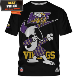 Minnesota Vikings Snoopy Dabbing NFL Big Fan Nike TShirt, Minnesota Vikings Gift  Best Personalized Gift  Unique Gifts I