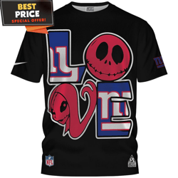 New York Giants Love Jack Skellington And Sally Tshirt, Unique Giants Gifts undefined Best Personalized Gift undefined Unique Gifts Idea