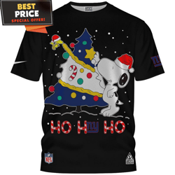 New York Giants Snoopy Christmas Tree Hohoho TShirt, New York Giants Fathers Day Gifts  Best Personalized Gift  Unique G
