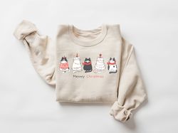 Meowy Christmas Sweatshirt,Happy Cat Year Shirt,Funny Christmas Cat Shirt,Cat Christmas Sweatshirt,Cats Sweatshirt,Cat L