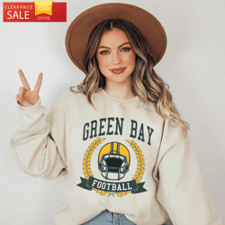 Green Bay Packers Football Sweatshirt Retro 80s Vintage Style NFL Crewneck  Happy Place for Music Lovers
