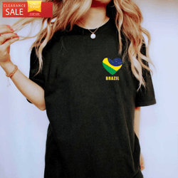 Heart Shape Brazil Flag Shirt Brasil Gift Ideas  Happy Place for Music Lovers